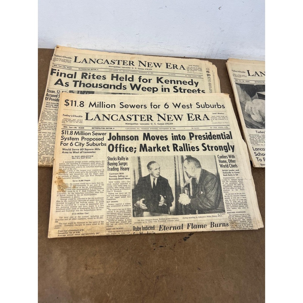 1963 Lancaster PA Newspaper Lot JFK Assassination Intelligencer Journal New Era - Picture 6 of 16
